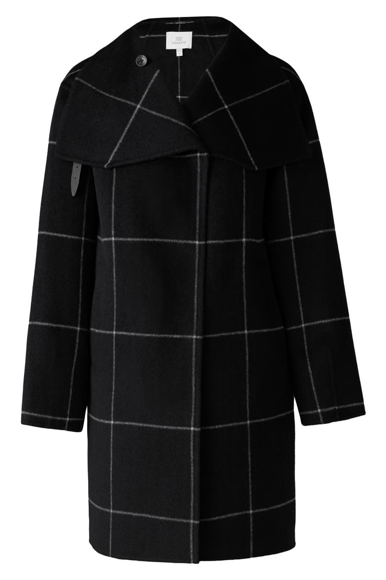 Jackie Wool Blend Longline Coat, Alternate, color, BLACK-POWDER