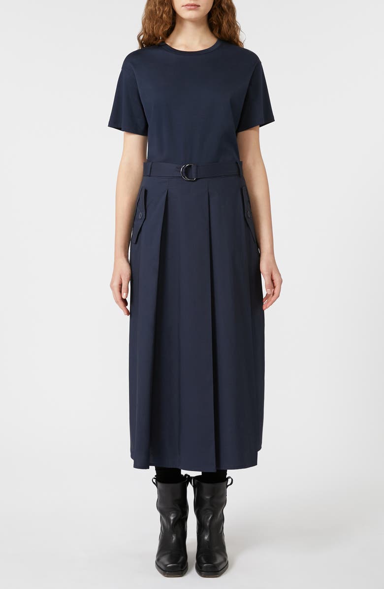 Weekend Max Mara Gommoso Pleated Midi Dress, Main, color, Navy