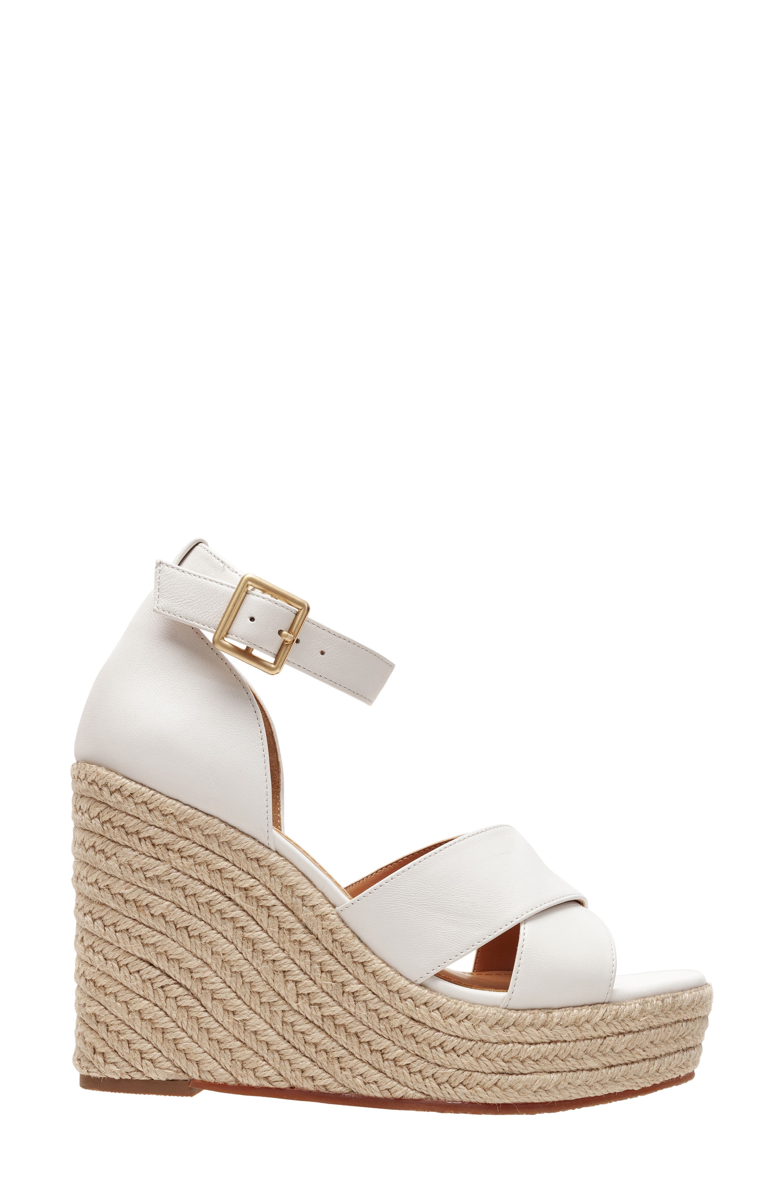 Gemi Platform Wedge Sandal, Alternate, color, WHITE