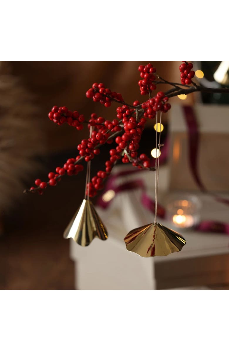 Fleck Petunia Flower Ornaments, Set of 2, Alternate, color, Brass
