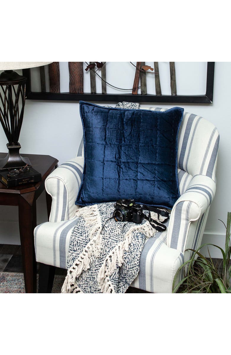 PARKLAND COLLECTION Balam Solid Throw Pillow, Alternate, color, Navy Blue