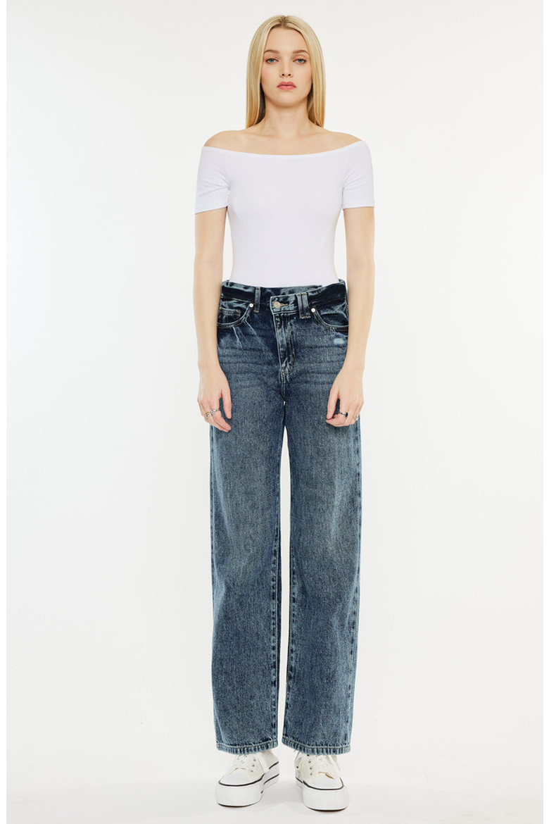 Kora High Rise 90's Straight Leg Jeans, Alternate, color, Dark Wash