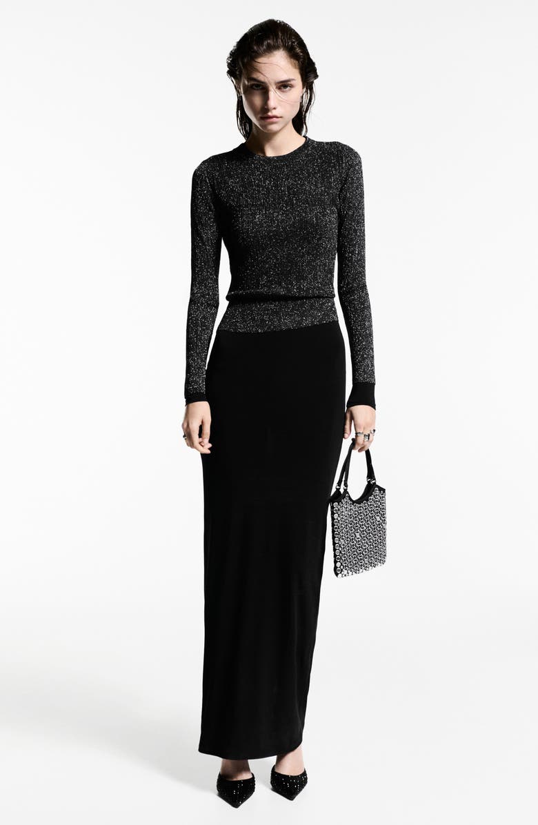 MANGO Metallic Knit Sweater, Alternate, color, 