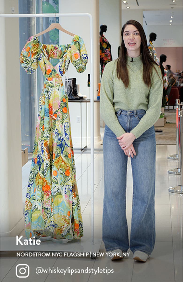 Coliseum Cutout Puff Sleeve Linen Maxi Dress, sales video thumbnail