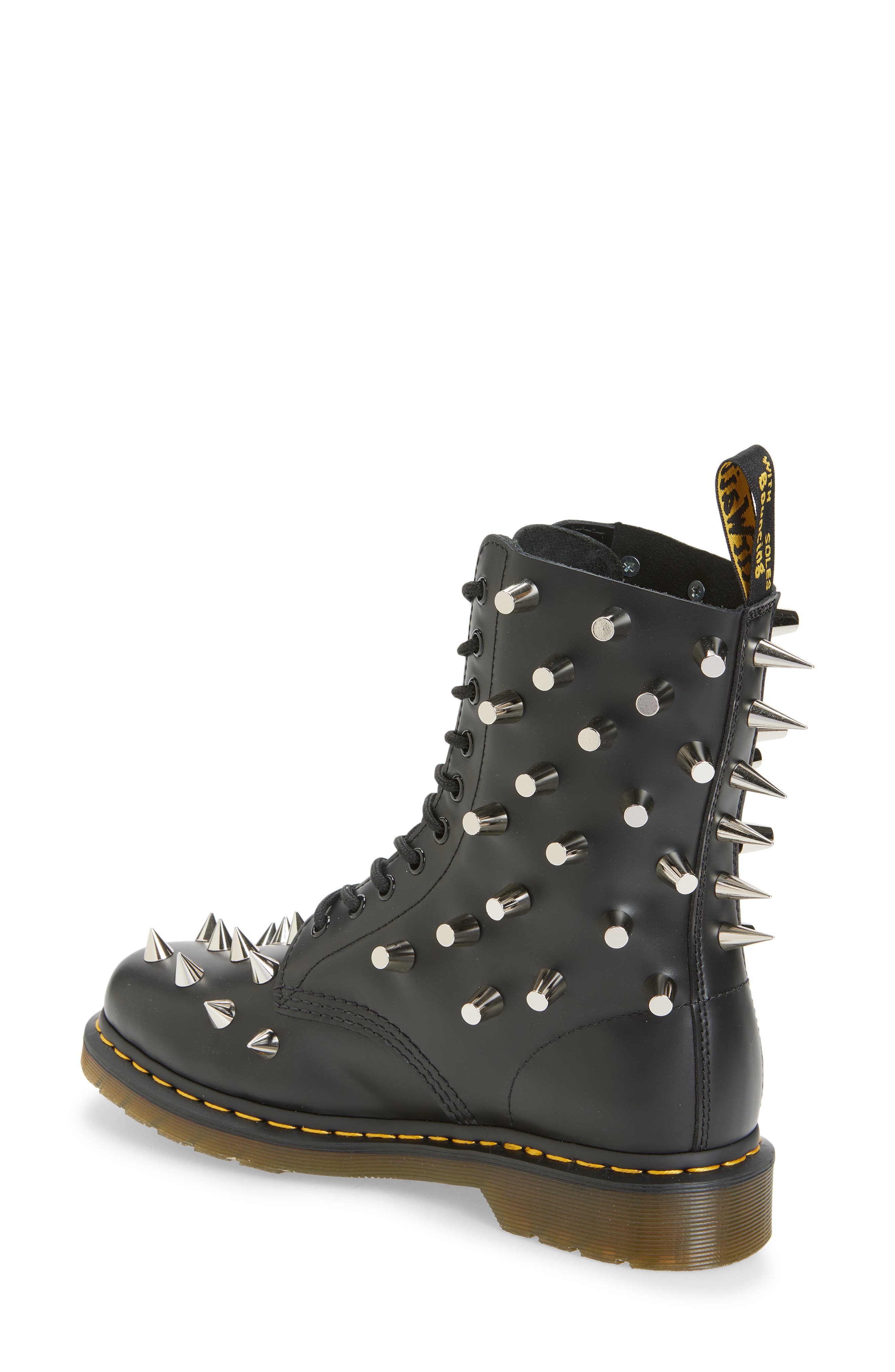 Junya Watanabe x Dr. Martens Studded Boot, Alternate, color, Black