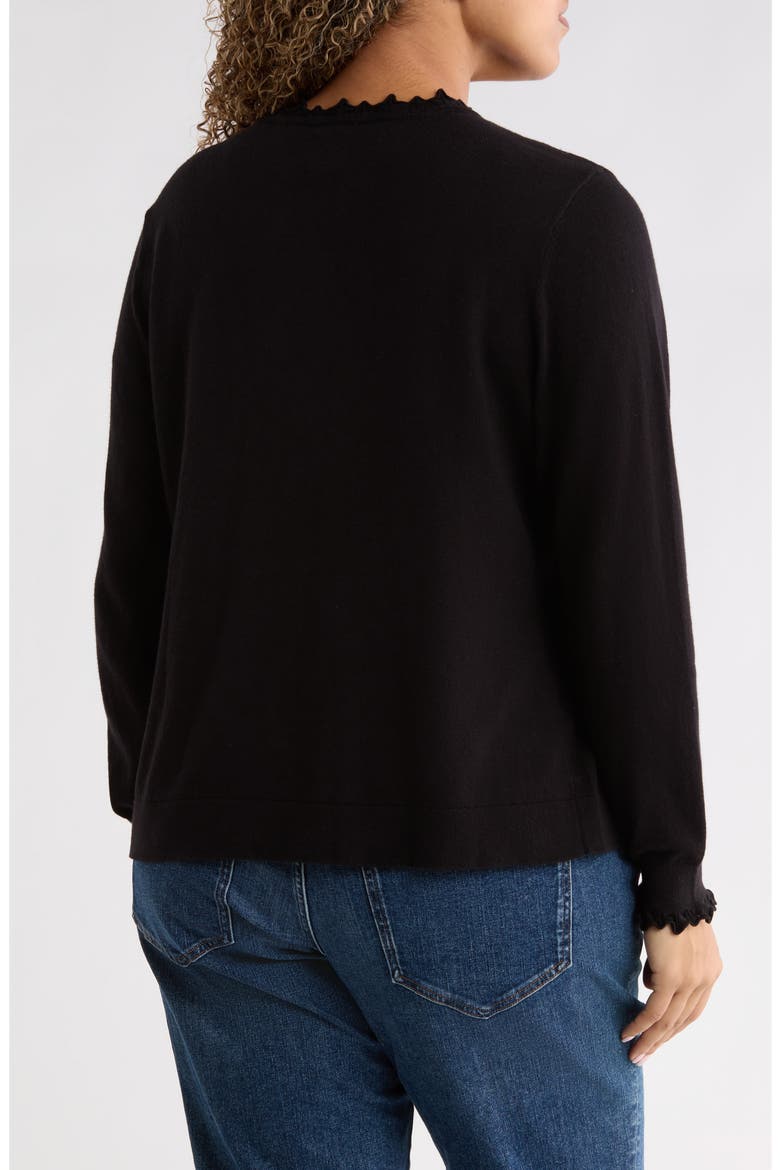 Ruffle Henley Sweater, Alternate, color, BLACK ONYX