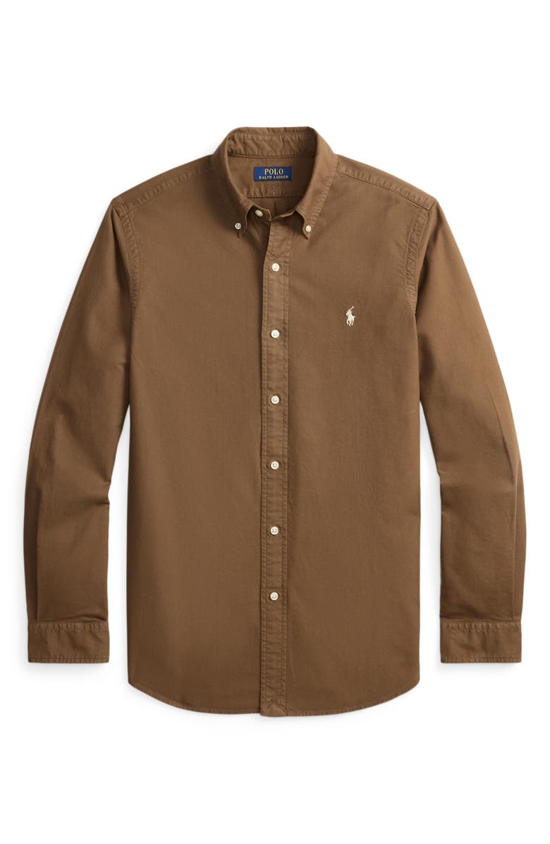 Polo Ralph Lauren Classic Fit Solid Garment Dyed Cotton Button-Down Oxford Shirt, Alternate, color, Chestnut