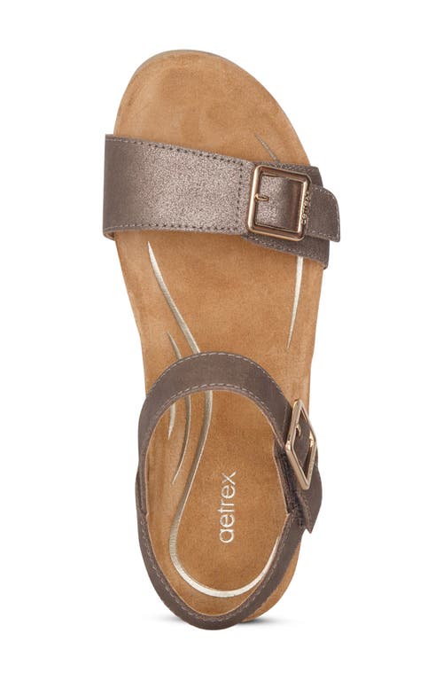 Aetrex Lexa Wedge Sandal In Brown