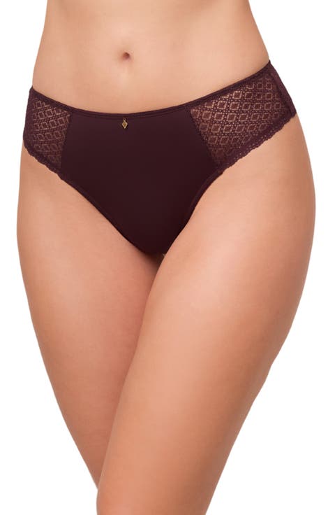 Lace & Microfiber Thong