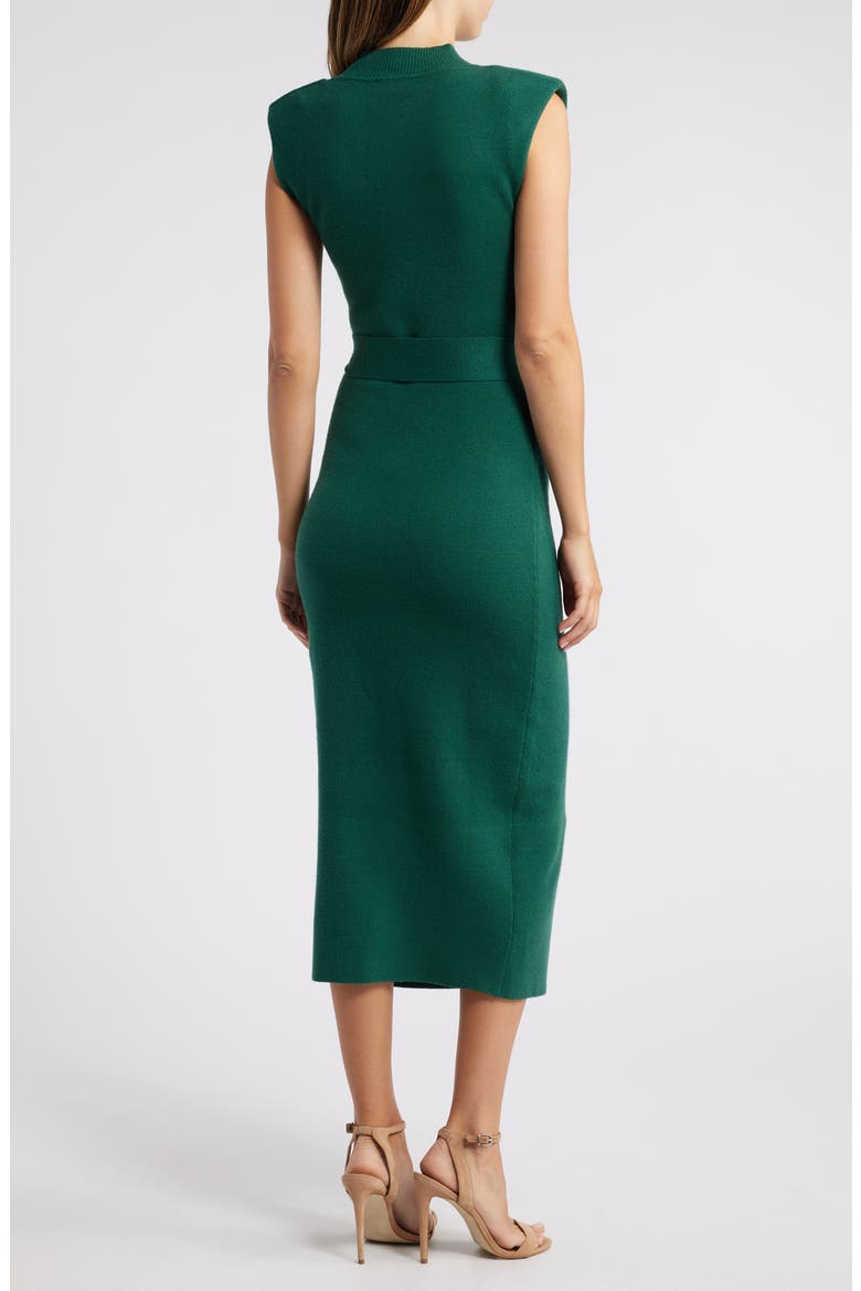 Mock Neck Sleeveless Midi Sweater Dress, Alternate, color, HUNTER GREEN