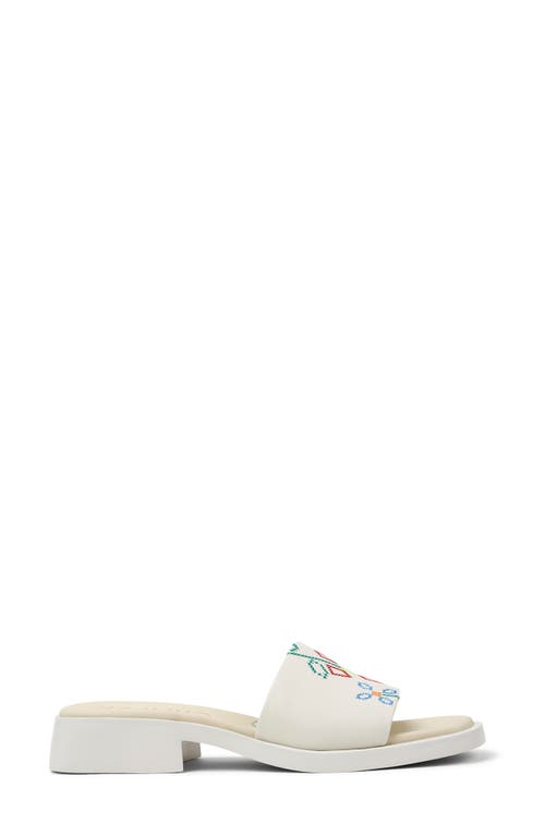 Camper Dana Slide Sandal In White Natural