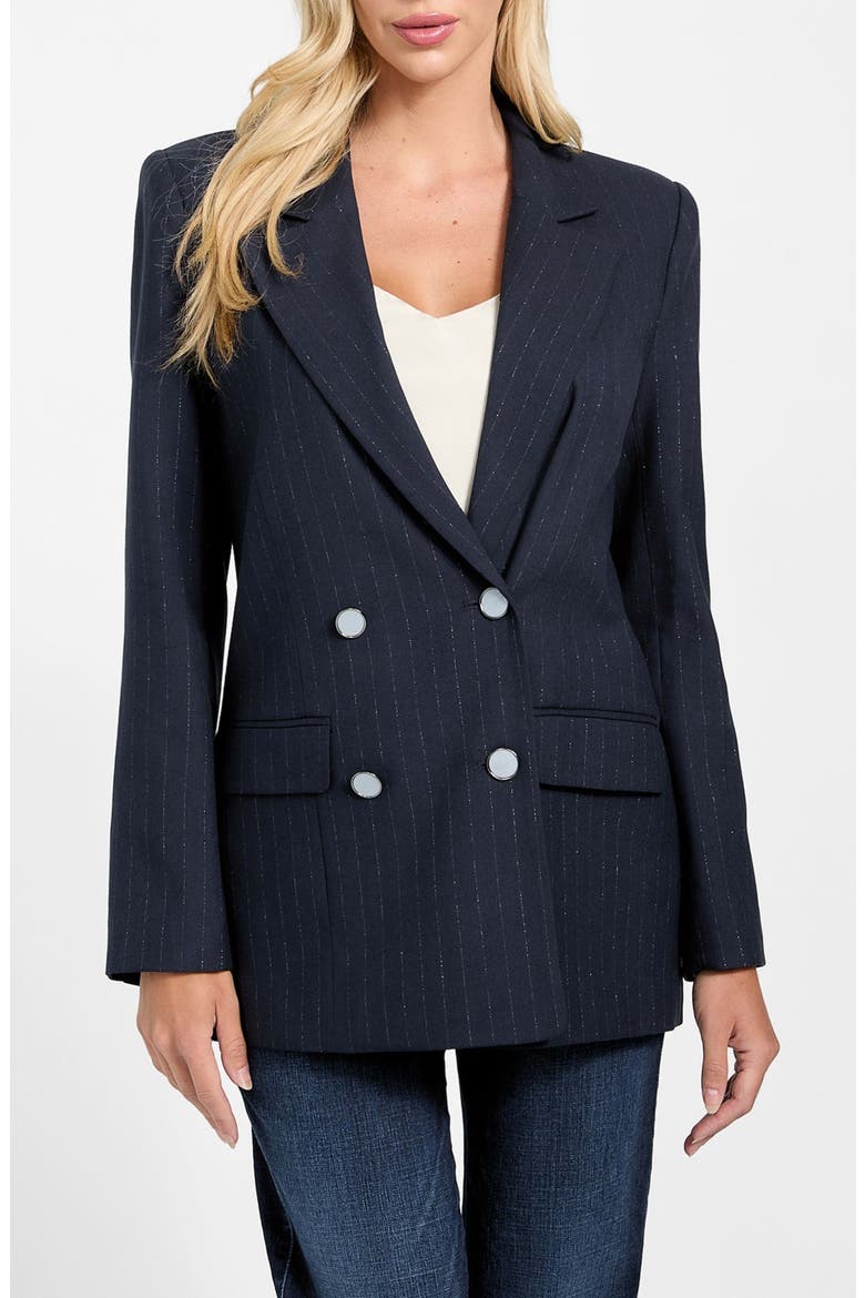Zanita Double Breasted Blazer, Main, color, DARK BLUE