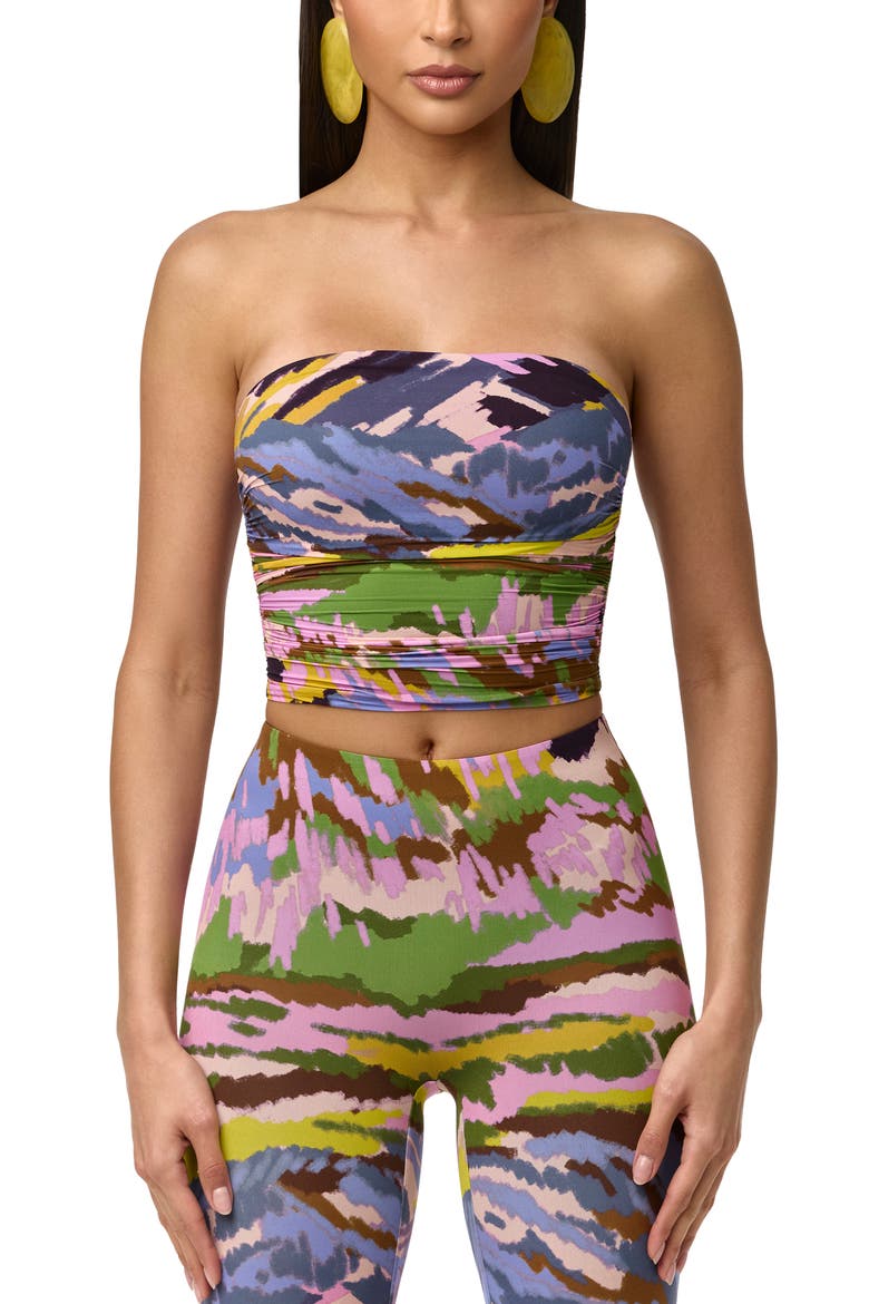 Printed Crop Tube Top, Main, color, BRUSH STORM