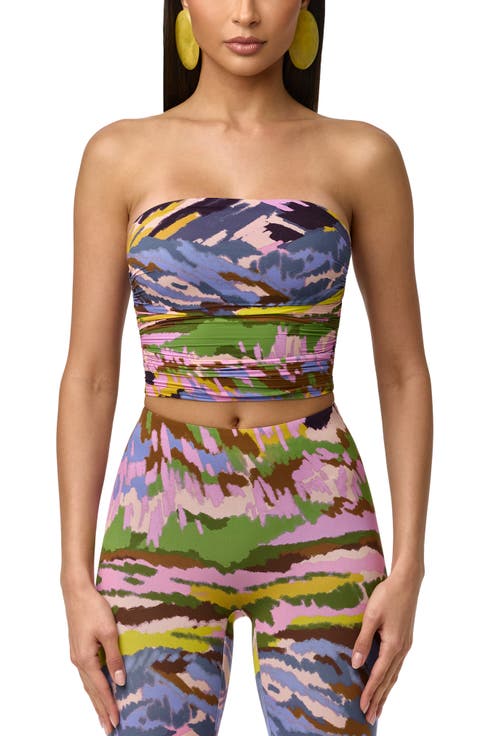Printed Crop Tube Top