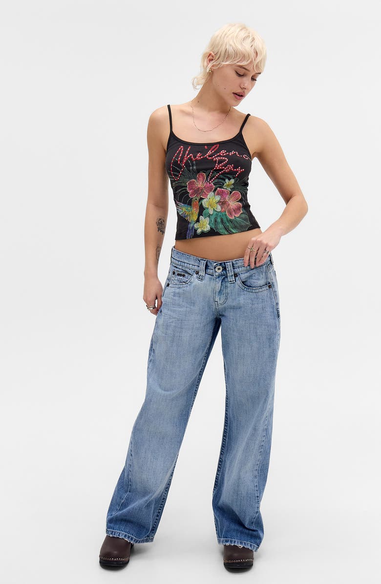 BDG Urban Outfitters Kayla Gradient Low Rise Wide Leg Jeans, Alternate, color, Mid Vintage