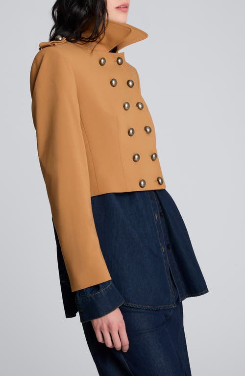 Kenneth Cole Double Breasted Crop Military Jacket In Orange