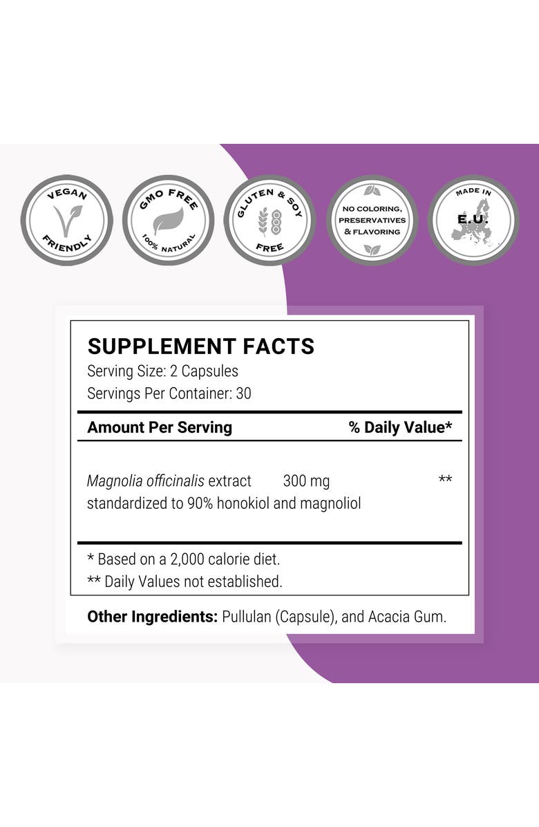 SuperSmart Magnolia Bark Extract  300mg, Alternate, color, NO COLOR