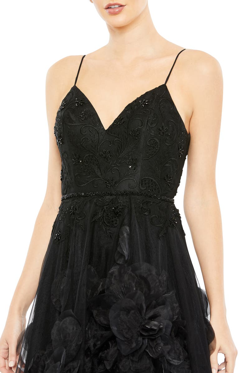 Mac Duggal Floral Appliqué High-Low Gown, Alternate, color, 