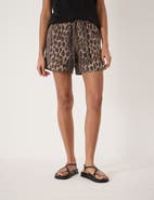 Hush Betty Leopard Pull On Denim Shorts