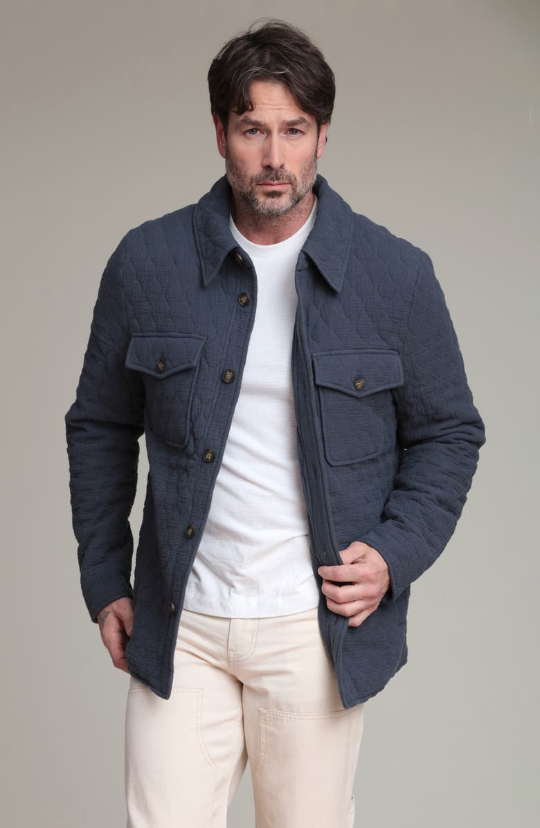 Bagatelle Quilted Shirt Jacket, Alternate, color, Steel Blue