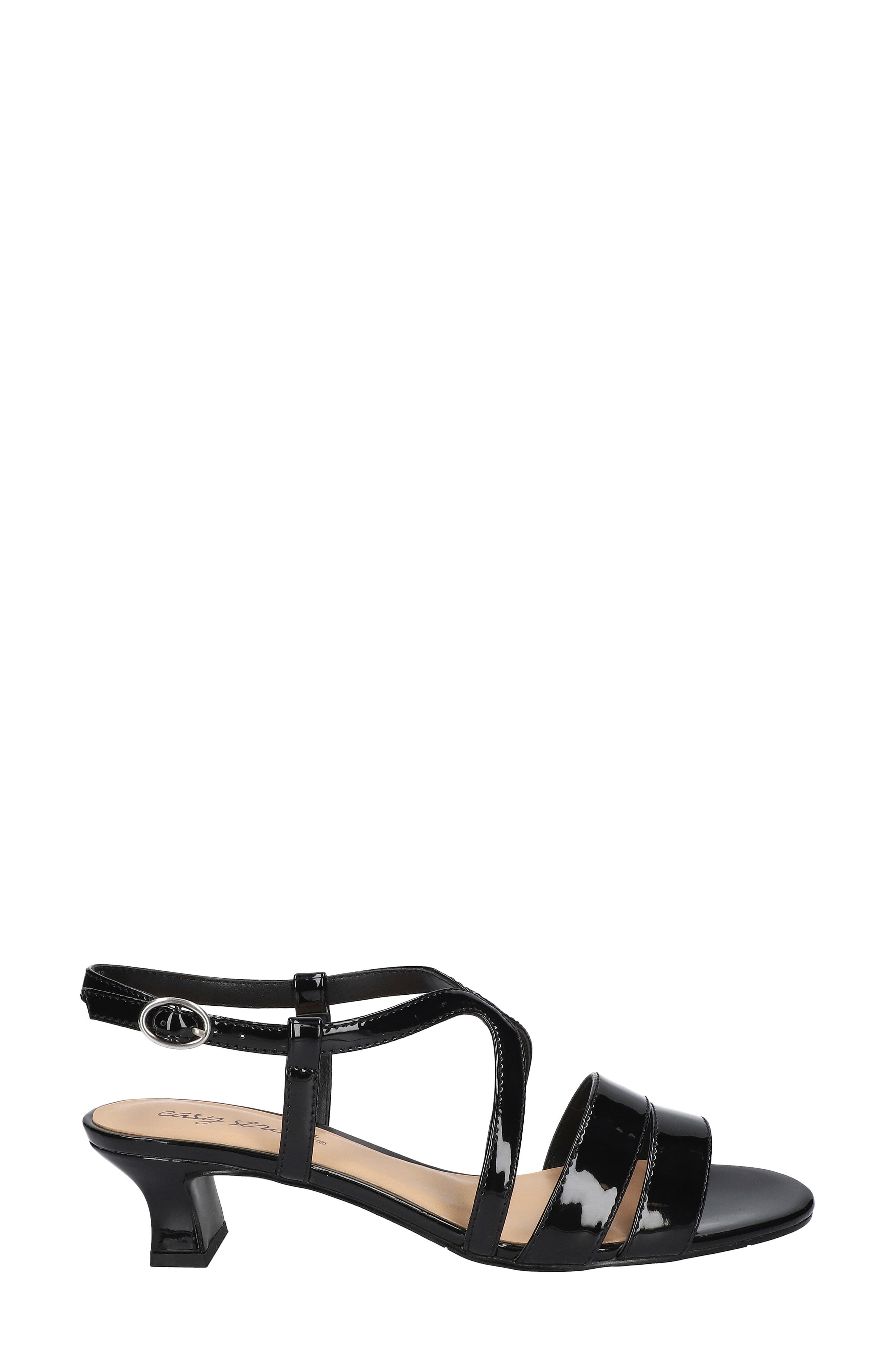 EASY STREET Blissful Ankle Strap Sandal, Alternate, color, Black Patent