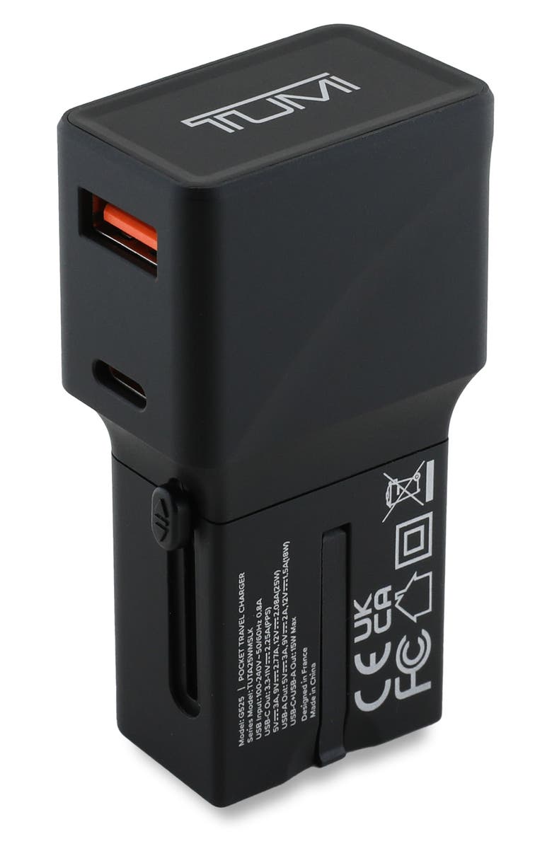 TUMI Travel Bundle Adapter Charger, Main, color, Black