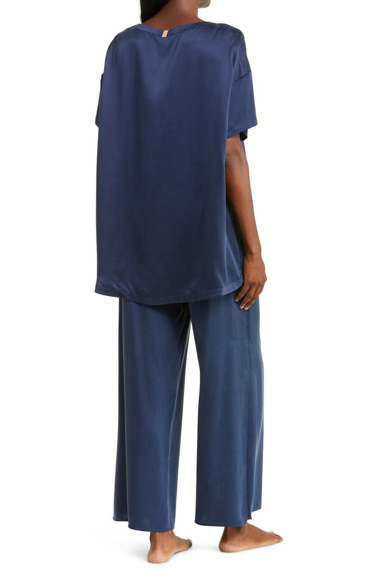 Lunya Washable Silk Pajamas, Alternate, color, Deep Blue