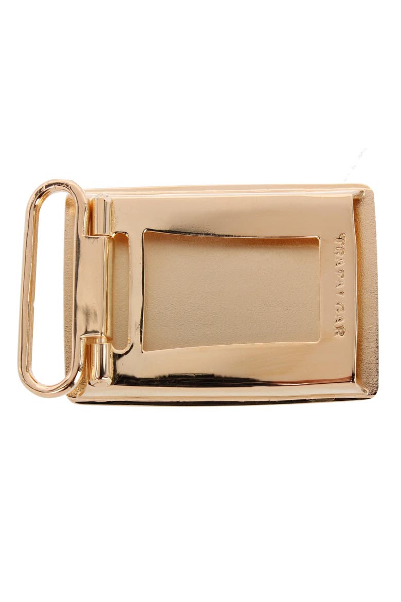 30mm Oval Signet Brass Based Compression Belt Buckle, Alternate, color, Gold