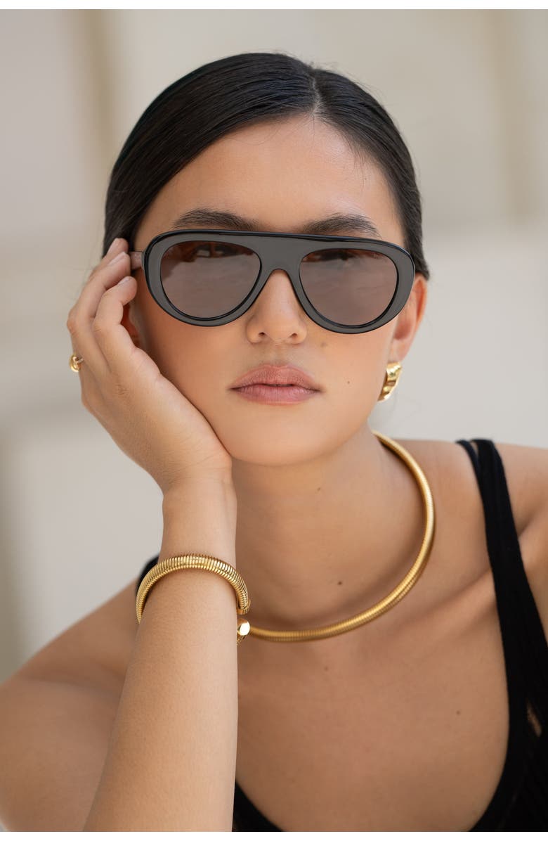 FREYRS Eyewear Jetsetter Aviator Sunglasses, Alternate, color, Black