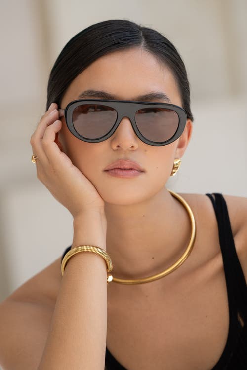 Freyrs Eyewear Jetsetter Aviator Sunglasses In Black