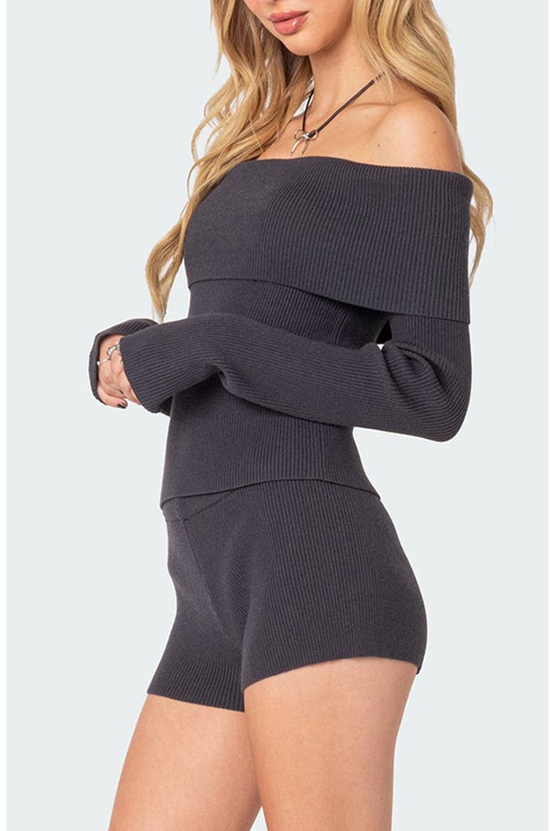 Miriam Off the Shoulder Top, Alternate, color, DARK-GRAY