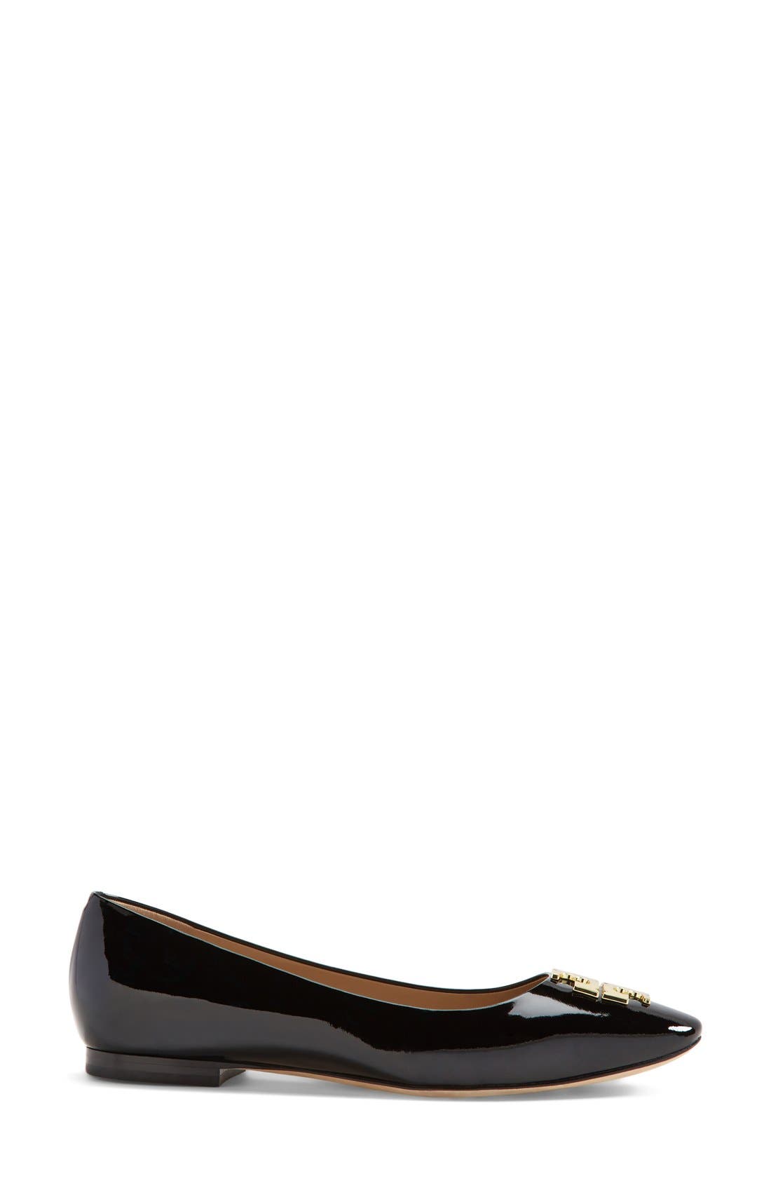 'Raleigh' Leather Flat, Alternate, color, BLACK