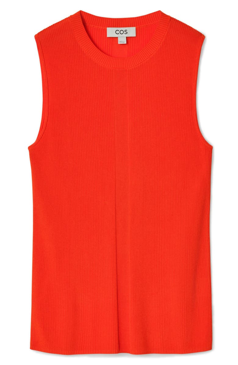 COS Agave Rib Sweater Vest, Alternate, color, Orange Bright