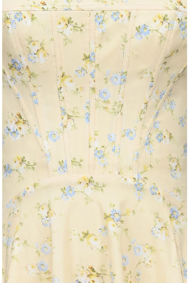 Jaime Floral Stretch Cotton Dress, Alternate, color, LEMON FLORAL