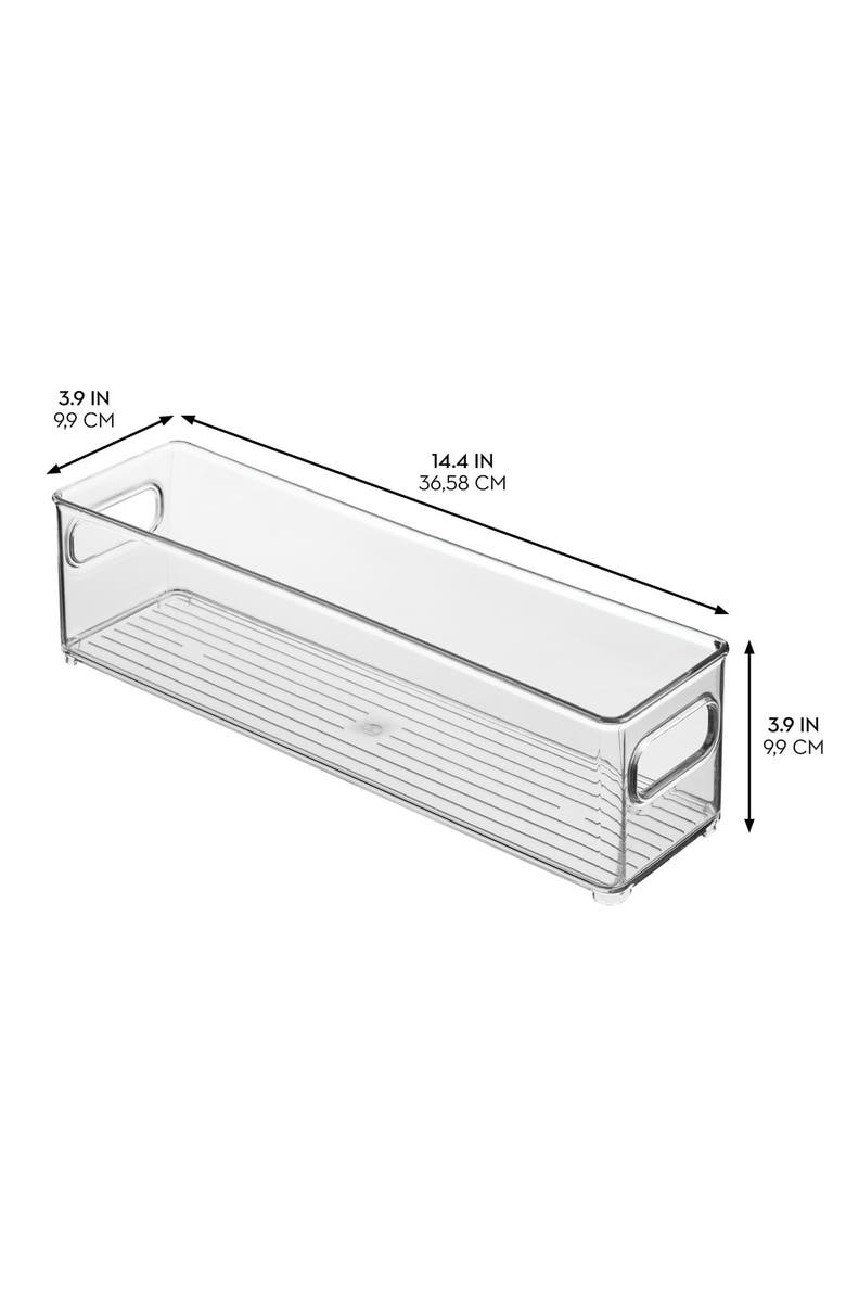 iDesign Stackable Fridge Bin with Handles - Kitchen Bin for Pantry or Cabinets, Set of 6, Clear, Alternate, color, Clear