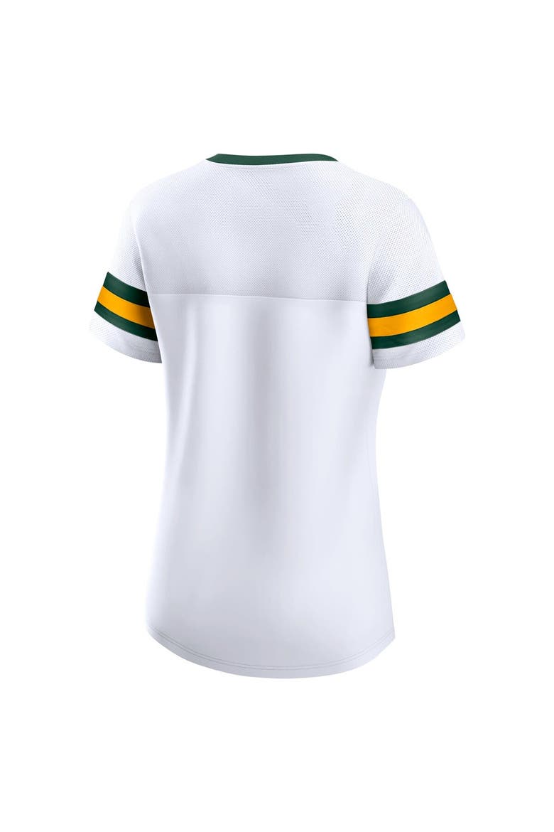 Women's Fanatics Branded White Green Bay Packers Sunday Best Lace-Up T-Shirt, Alternate, color, White