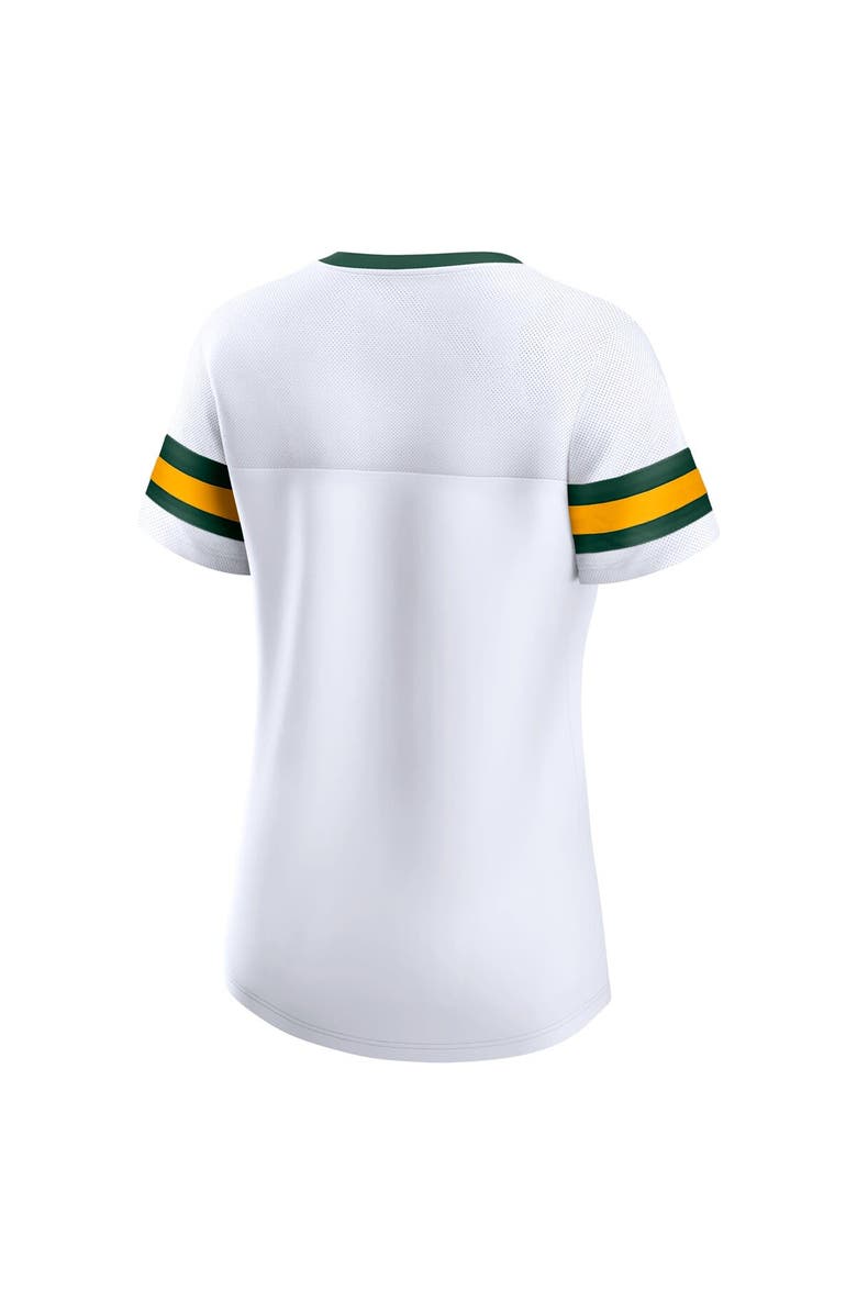 FANATICS Women's Fanatics Branded White Green Bay Packers Sunday Best Lace-Up T-Shirt, Alternate, color, 