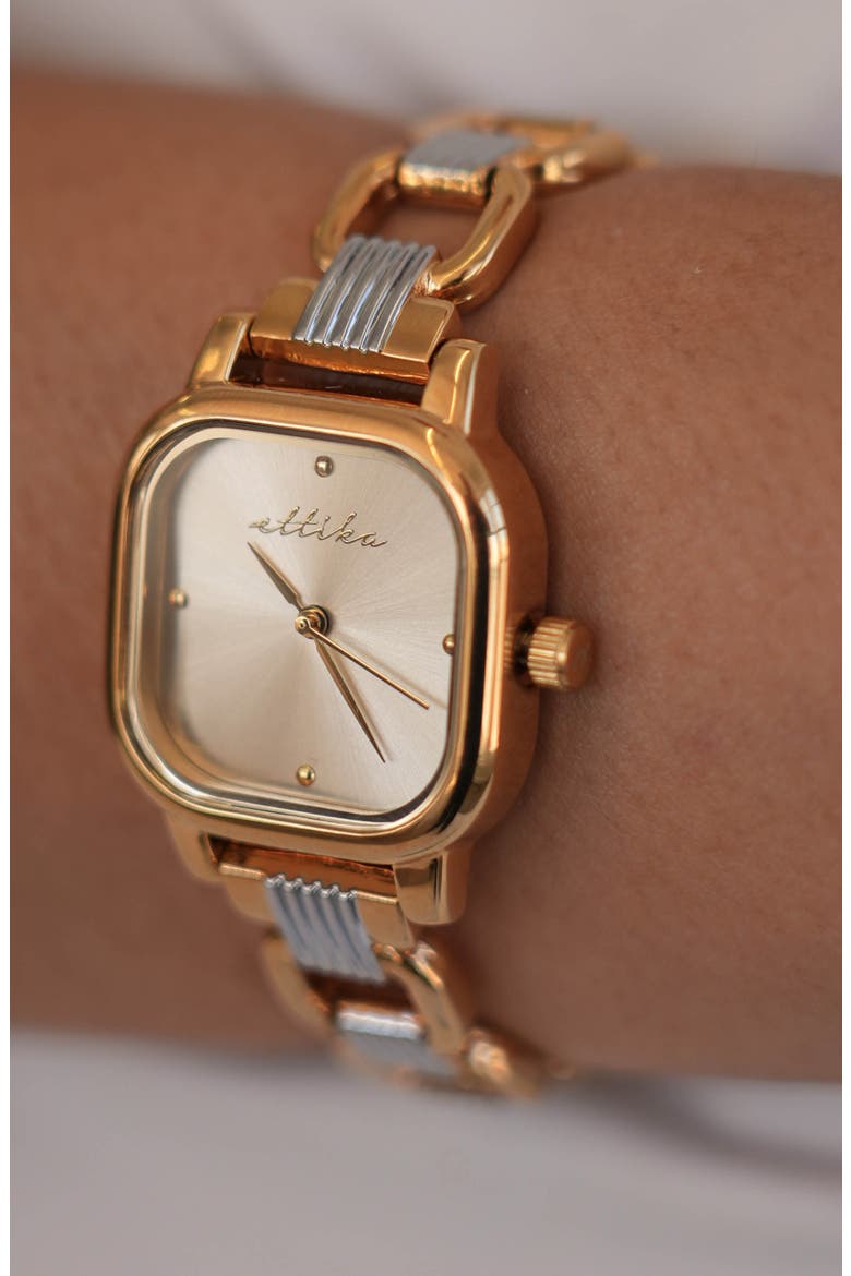 Classic Square Bracelet Watch, Alternate, color, MIXED METAL