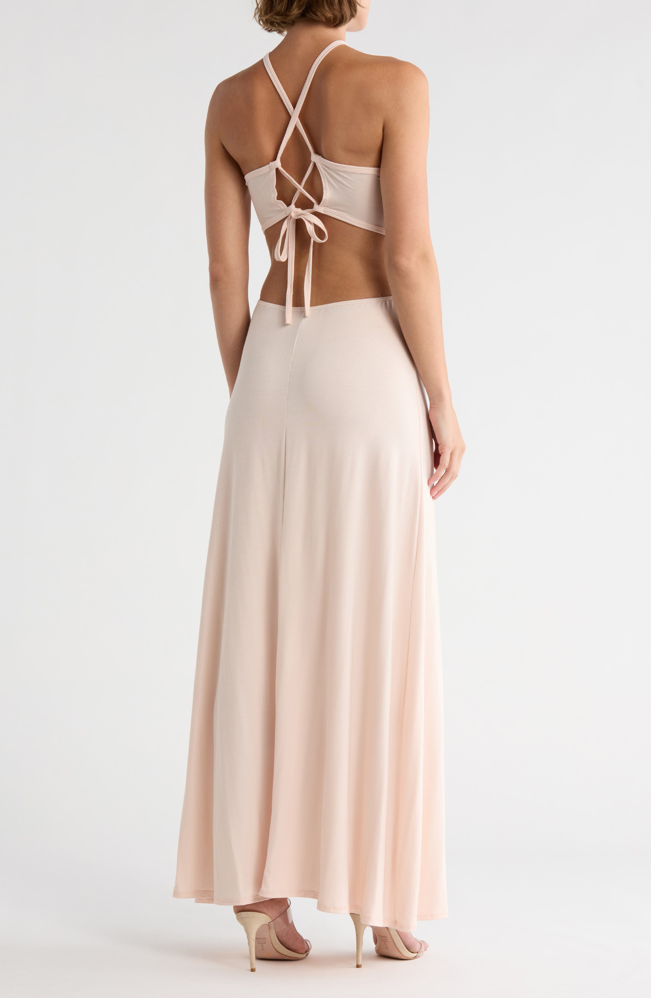 Halter Side Cutout Maxi Dress - image 3