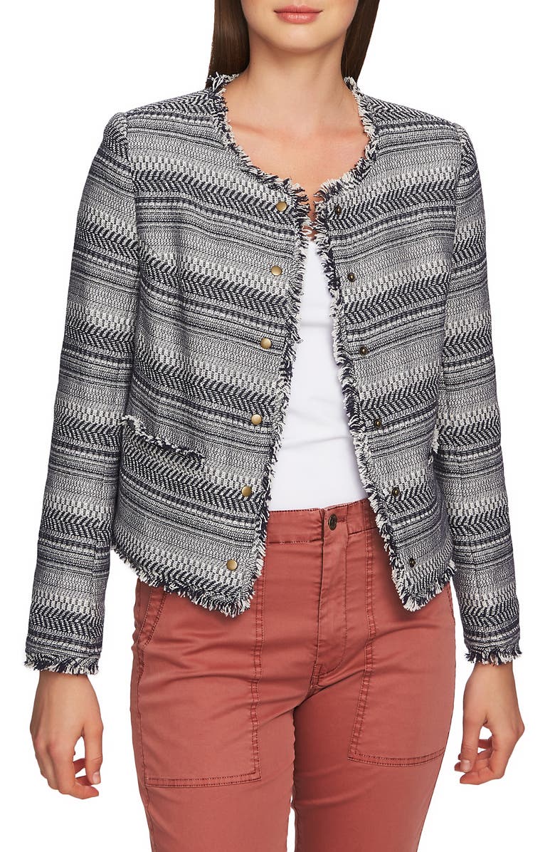 1.STATE Rustic Fringe Tweed Jacket, Main, color, 