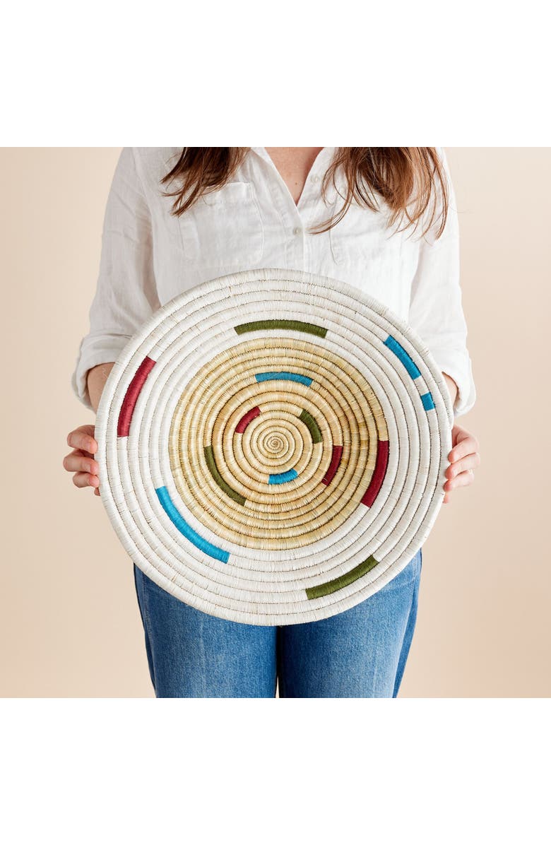 kanju Interiors Mosaic Morse Wall Basket, Main, color, Natural