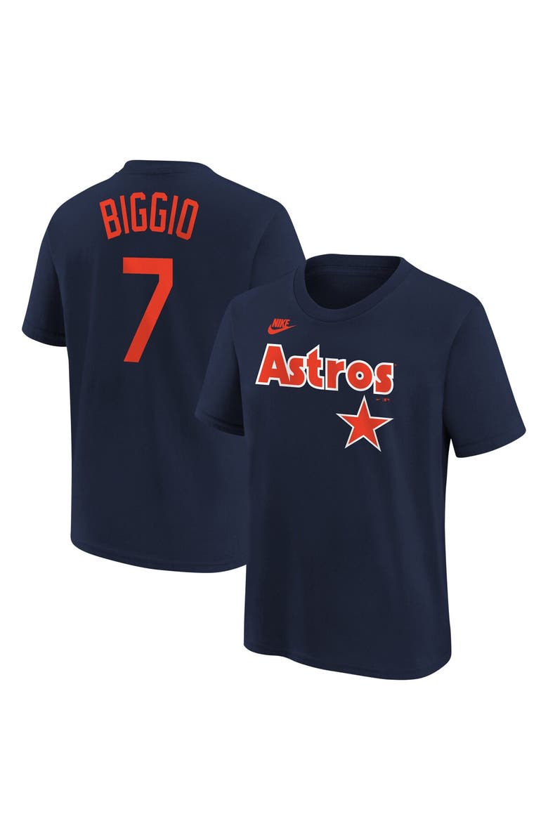 Nike Youth Nike Craig Biggio Navy Houston Astros Cooperstown Collection Name & Number T-Shirt, Alternate, color, Navy