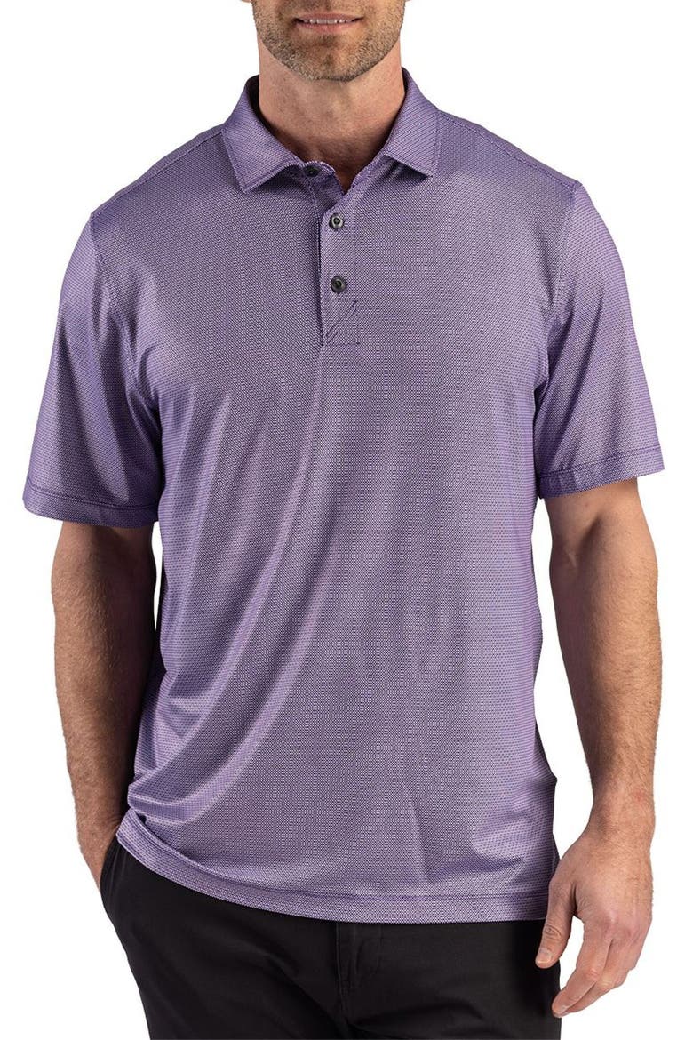 Pike Microprint Epic Confidence Performance Polo, Main, color, COLLEGE PURPLE