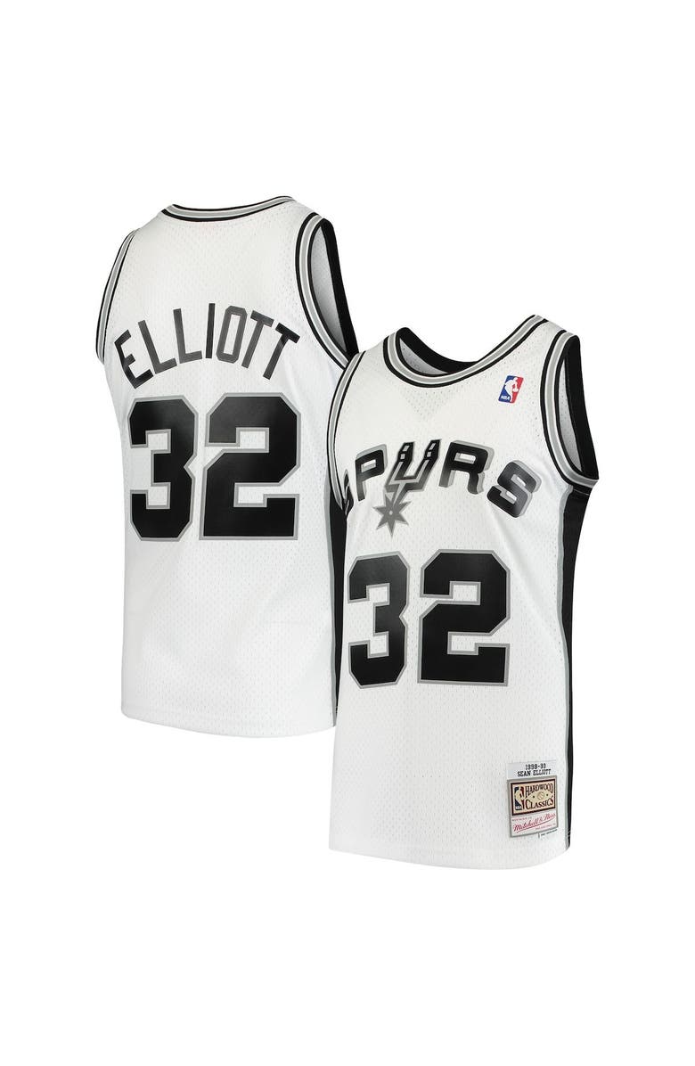 Mitchell & Ness Men's Mitchell & Ness Sean Elliott White San Antonio Spurs 1998/99 Hardwood Classics Swingman Jersey, Alternate, color, White