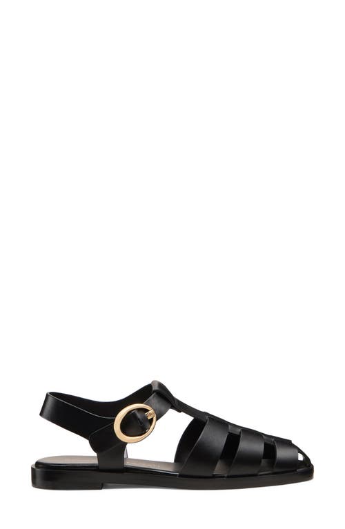 Stuart Weitzman Villa Fisherman Sandal In Black