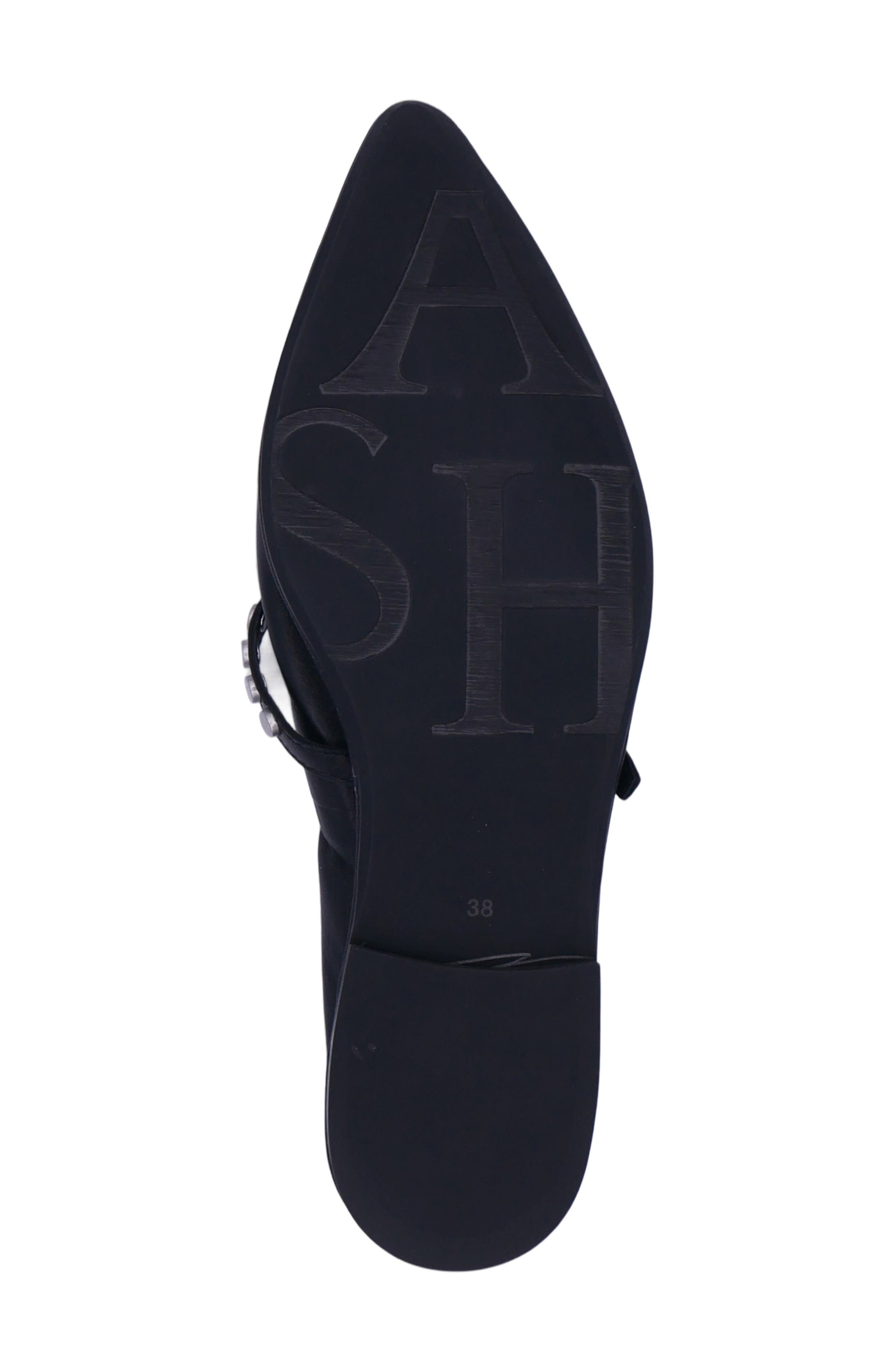 Ash Bella Studded Mary Jane Flat, Alternate, color, Black