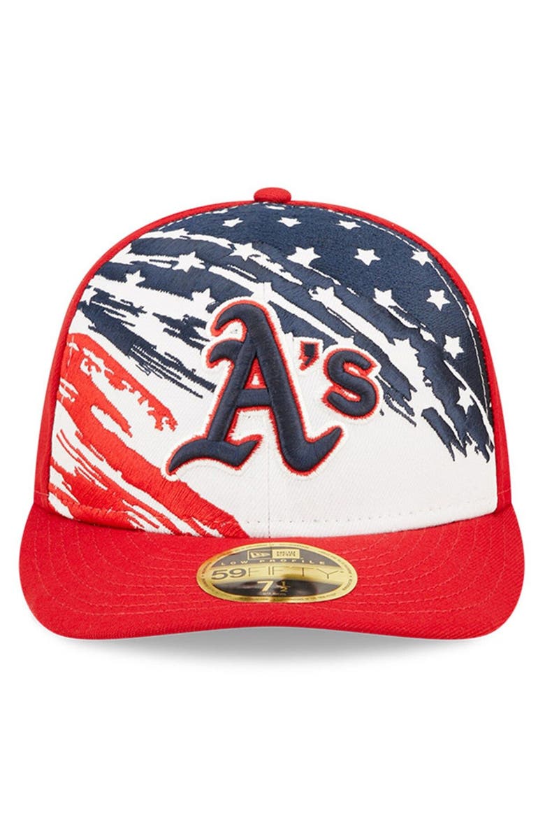 New Era Men's New Era Red Oakland Athletics 2022 4th of July Low Profile 59FIFTY Fitted Hat, Alternate, color, Red