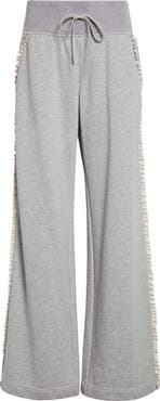 Cinq à Sept Ruffle & Rhinestone Wide Leg Joggers