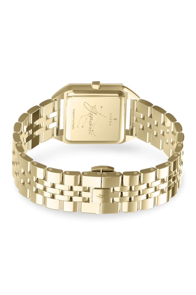 Geminus Double-Gemstone Watch, Alternate, color, White Pearl/Malachite-Gold