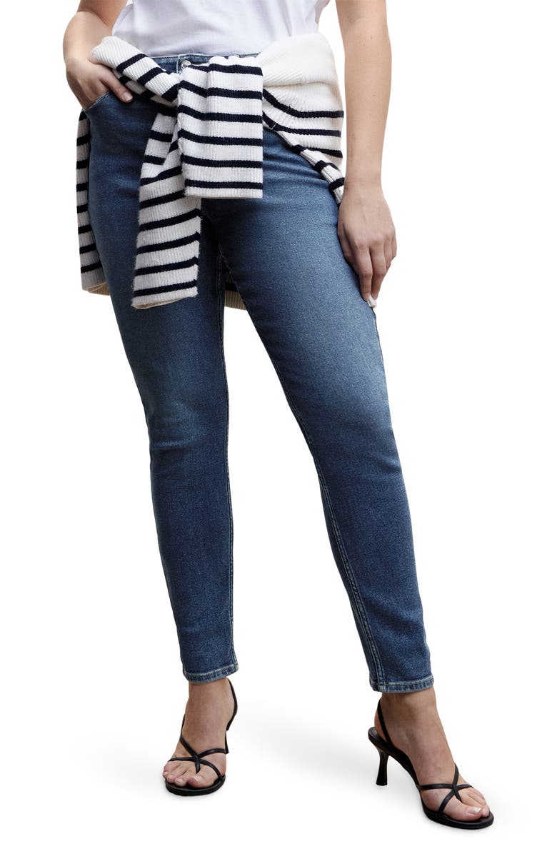 MANGO High Waist Ankle Skinny Jeans, Alternate, color, 